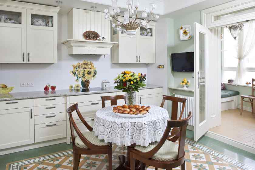 Сочетание цветов в интерьере кухни в стиле кантри